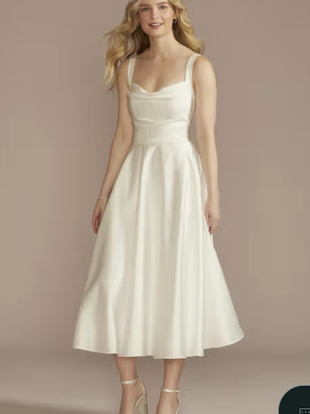 Satin Tea-Length Dress
